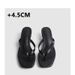 Genuine Leather Kitten Heel Flip Flops for Women Fashionable Thong High Heeled Sandals French Style Sheepskin Version in Stock_vogvips.com
