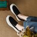 Thick-Soled Casual Platform Spring Summer Slip-On British Style Fisherman Single Shoes Soft Leather Deep Mouth Lazy_vogvips.com