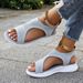 2024 Summer New Style Independent Brand Plus Size European And American Shoes Flyknit Round Open Toe Women's Thick Sole_vogvips.com