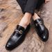 Euro Step Brogue Autumn Casual Korean Pointed Toe Fashion Men's British Style Hairdresser Leather Slip-On Trendy Shoes For Men_vogvips.com