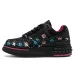 Mens Retro Durable Green Skate Shoes With Brown Trim And Allover Print_vogvips.com