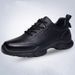 New Men's Casual Breathable Non-Slip Outdoor Running Sports Thick Sole Solid Color Business Leather Shoes_vogvips.com
