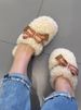 Sangpo Winter Sheepskin Integrated Teddy Curly Hair Bag Head Drag Thickened Warm Bow Fluffy Slippers Women_vogvips.com
