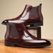 European Warm Series Business Casual New Mid-top Leather Shoes Men's British Style Slip-on Martin Boots_vogvips.com