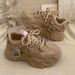 Ins Korean Style New Dad For 2024 Spring Student Versatile Sneakers Women Casual Thick Sole Height Increasing Shoes_vogvips.com