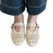 Lan Cabinet Edition ~ Ultra Soft Leather Hollow Strap Mary Jane Shoes Flat Breathable Shallow Ballet Flats_vogvips.com