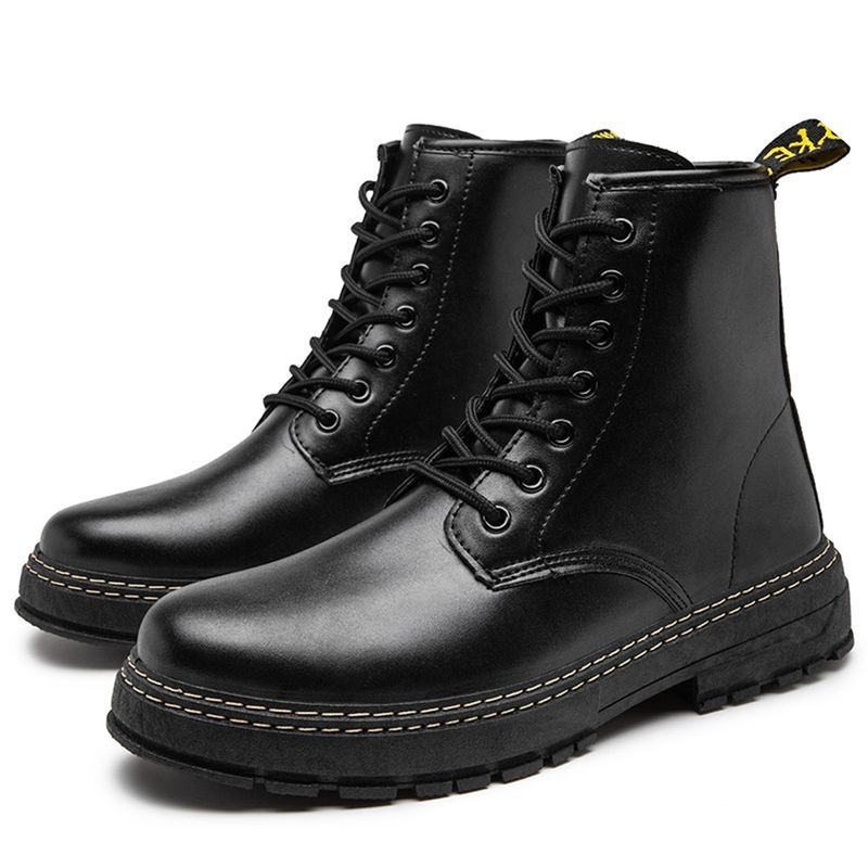 New Cuir Martin High Top Trend Hommes Bottes NEW Army Bottes Yinglun Wind Noir Imperméable Et Antidérapant_vogvips.com