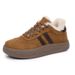 Women's 2025 Winter New Style Fleece And Thickened Front Lace-up German Training Shoes Bread Shoes_vogvips.com