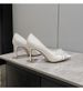 Women's Elegant High Heels White Satin Crystal Flowers Wedding Shoes New Fashion Brides_vogvips.com