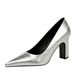 1727 European And American Style Chunky Heel Party Women's Versatile High Heels Slip-On Commuting Comfortable Pointed_vogvips.com