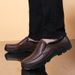 Euro Step 2019 New Men's Leather Low-top Men Loafers Soft Sole Large Size Dad Shoes_vogvips.com
