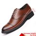 Men's Leather Dress Shoes With Hidden Heel And Perforations For Wedding And Business_vogvips.com