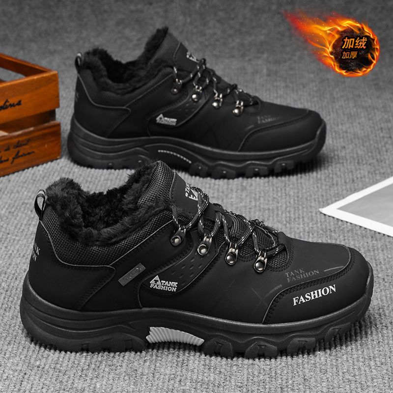 Autumn And Winter Outdoor Men's Shoes, Waterproof, Anti-Slip, Wear-Resistant Hiking Shoes, Warm And Fleece-Lined Travel_vogvips.com