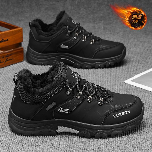 Autumn And Winter Outdoor Men's Shoes, Waterproof, Anti-Slip, Wear-Resistant Hiking Shoes, Warm And Fleece-Lined Travel_vogvips.com
