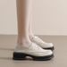 Platform Loafers Women's Lace-up Single Shoes Thick Heel Retro British Style Small Leather Shoes Women_vogvips.com