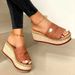 New Plus Size Summer Fish Mouth Cloth Cover, Foot Fashion, Cool Slippers, Height Increasing Wedge Heel Women's Shoes_vogvips.com