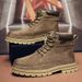 Genuine Leather Martin For Men, Putian New Autumn And Winter High-top Boots, British Style Fleece-lined Yellow Work_vogvips.com