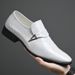 2026 Autumn New Men's Business Formal Leather Shoes, British Style Pointed Toe Slip-On White Casual Shoes 5755_vogvips.com