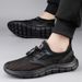 Men's Shoes Solid Color Round Head Low-top Mesh Casual Shoes Men's Elastic Band Sports Shoes_vogvips.com