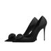 Women's Elegant Champagne Satin Wedding Shoes With Rose Detail Pointed Toe High Heels For Bridal Party Formal Occasions_vogvips.com