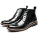 Euro Step Boots British Carved Men's Pointed Toe Brogue Leather Shoes Men Trendy_vogvips.com
