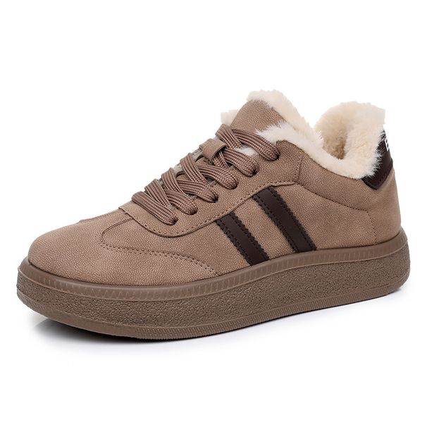 Women's 2025. Winter New Style Fleece And Thickened Front Lace-up German Training Shoes Bread Shoes_vogvips.com