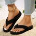 Fashion Women Flip Flop Thick Heel Flat Sandals Beach Summer Clip Toe Herringbone Slippers Zapatillas De Mujer_vogvips.com