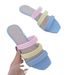 Women’s Shoes Rhinestones Square Toe Flat Bottom Simple Color Matching Beach Slippers Large Size Sandals_vogvips.com