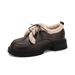 Platform Loafers Women's Retro British Style Single Shoes Women's Lace-up Plush And Furry Small Leather Shoes_vogvips.com