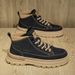Men’s Shoes new autumn breathable British style retro casual leather boots black high top men's shoes_vogvips.com