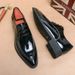 New Men's Brown Business Casual Derby Shoes British Style Lace-up Versatile Brock Men's Shoes Black Suit Banquet Dress Groom Wedding Shoes_vogvips.com