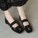 Cameido Women's Spring Mary Jane Ballet Flats With Square Toe In Suede Leather_vogvips.com