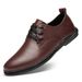 Casual Leather Shoes Men's Embossed Plaid First Layer Rubber Sole Professional Wear Work Shoes Pure Leather_vogvips.com