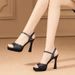 Soft Leather One-Strap Thick-Soled Peep-Toe Stiletto For Women 2025 Summer National Style With Cheongsam Waterproof_vogvips.com