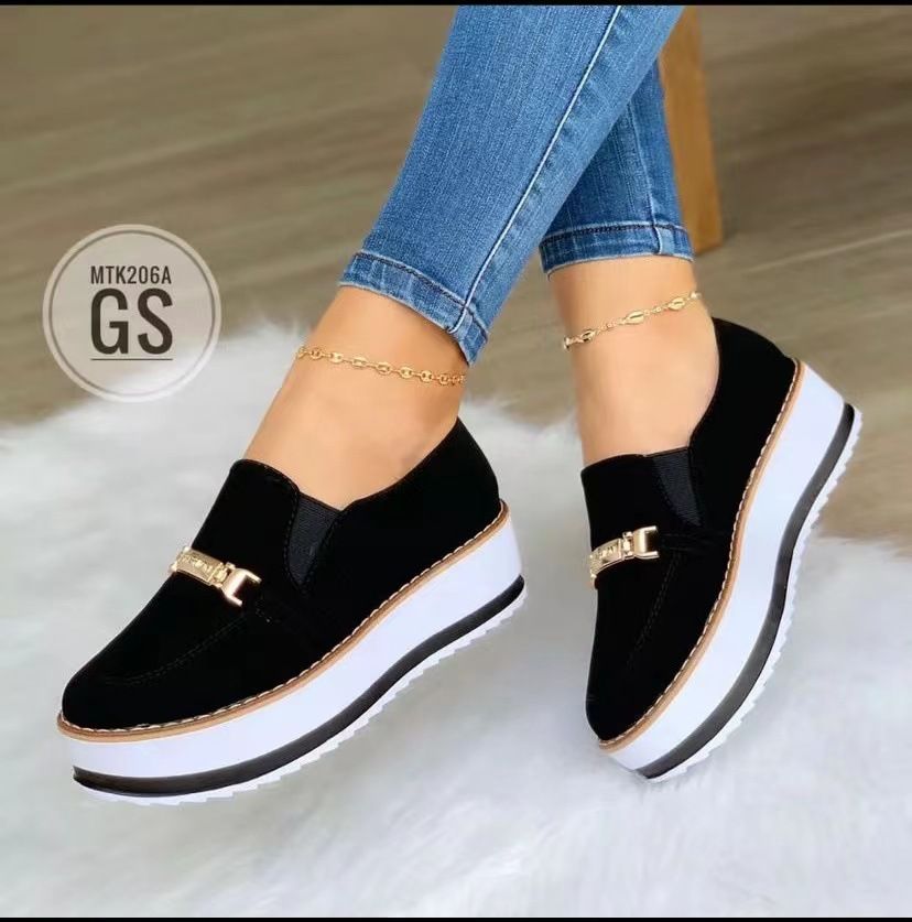 Women's Shoes Autumn New Large Size Women's Sports Shoes Women's Flat Thick Bottom Casual Shoes_vogvips.com