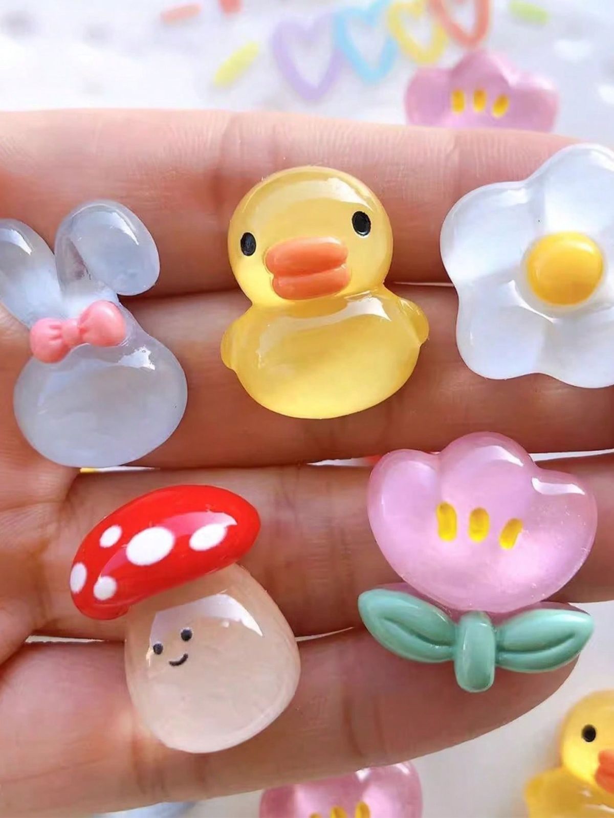 10pcs Transparent Duck, Rabbit, Mushroom, Flower Shoe Charms Decorations, Fish, Crab, Octopus, Seahorse Shape,Suitable For Clogs, Beach Sandals_vogvips.com