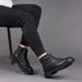 Thick-fur-lined Warm Men's Leather Slip-on Boots With Anti-slip And Wear-resistant Properties, Casual Shoes, Wool Insulation For Warmth._vogvips.com