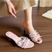 First Encounter: Season French-style Fairy-inspired Soft Satin Bow One-strap Open-toe Slip-on Sandals For Women_vogvips.com