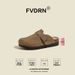 Upgraded 4CM Cork Sole Flat Women's Retro Thick Leather Half Slippers Brown Apricot Gray Beige Summer Outdoor Fashion_vogvips.com