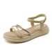 8805 New Women's Sandals 2024 Summer Outdoor Versatile Thick Flat Soft Sole Lace-up Forest Style Slippers Roman Shoes_vogvips.com