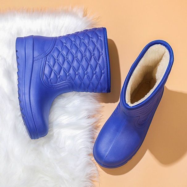Waterproof And Fleece Women's Warm EVA Rain Boots For Laundry, Car Washing, Kitchen Hygiene Shoes, Work, Anti Freezing,_vogvips.com