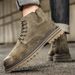 Men's Genuine Leather Martin Boots Autumn Style Suede Casual mid Top Ankle Work Shoes Trendy British Versatile_vogvips.com