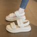 Thick Soled Bread Sandals Summer Casual Sports Beach 2025 New Student Roman Women's Shoes_vogvips.com