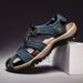 Leopard Summer Baotou Beach Large Casual Shoes Fashion Lightweight Mens Non Slip Sandals_vogvips.com