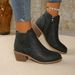 Winter Women's Martin Boots Over Hollow Out Slit Chunky Heel Boots New_vogvips.com