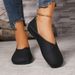 Large-size Soft Leather Single Shoes For Women, New Style For Spring And Autumn, Anti-slip, Double-wearing, Casual, Retro, One-step Slip-on Beanies_vogvips.com
