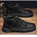 Men's Casual Leather Shoes For Business & Daily Wear - Round Toe, Low Heel, Breathable Mesh Lining, Durable Rubber Sole, Stylish And Comfortable_vogvips.com