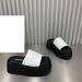 Women's Summer Platform Sandals - Fashionable Open-Toe Beach Slides With Thick Sole, Comfortable For Outdoor Walking, White & Black_vogvips.com