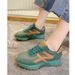 Women Sneakers Spring Leather Casual Woman Lace Up Sport Shoes Luxury Green Platform Shoes Leisure Light Anti-slip Running Shoe_vogvips.com