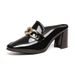 Women's Spring Summer, New European And American Style, High Heel Slippers, Lazy Closed-Toe Half Slippers For Women_vogvips.com